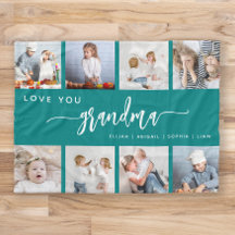 Liefde voor oma 8 foto collage teal blauw