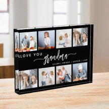 Liefde voor oma 8 foto collage zwart en wit