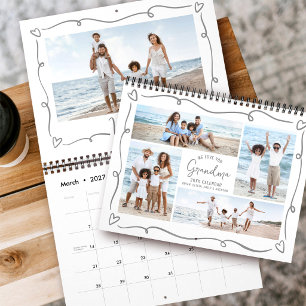 Liefde voor oma handgetekende krabbels fotocollage kalender