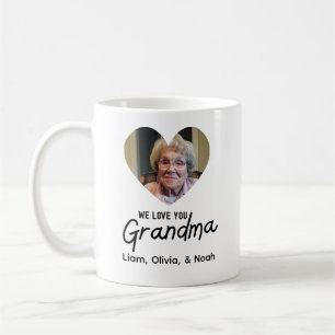 Liefde voor oma hart foto gepersonaliseerd  koffiemok