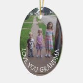Liefde voor oma, kerstcadeau voor Kerstmis Keramisch Ornament (Links)
