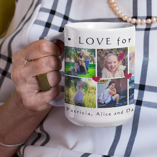 Liefde voor oma multi foto eenvoudig cute harten koffiemok