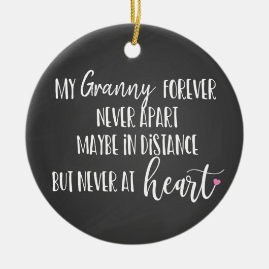 liefde voor oma , nooit ver uit elkaar keramisch ornament (Voorkant)