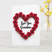Liefde voor oma Roos Hart Kaart (Gele Bloem)