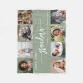 Liefde voor oma sagegroene fotocollage fleece deken (Voorkant)