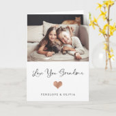 Liefde voor oma | Script en hart met foto Kaart (Gele Bloem)