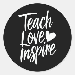 Liefde voor onderwijs inspireren Cadeau voor lerar Ronde Sticker