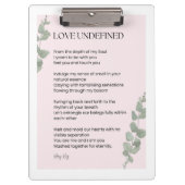 Liefde voor ongedefinieerde poëzie klembord (Voorkant)