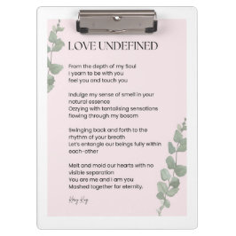 Liefde voor ongedefinieerde poëzie klembord