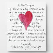 liefde voor onze dochter plaque met hart fotoplaat (Voorkant)