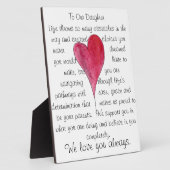 liefde voor onze dochter plaque met hart fotoplaat (Zijkant)