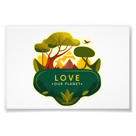 Liefde voor onze planeet foto afdruk (Voorkant)