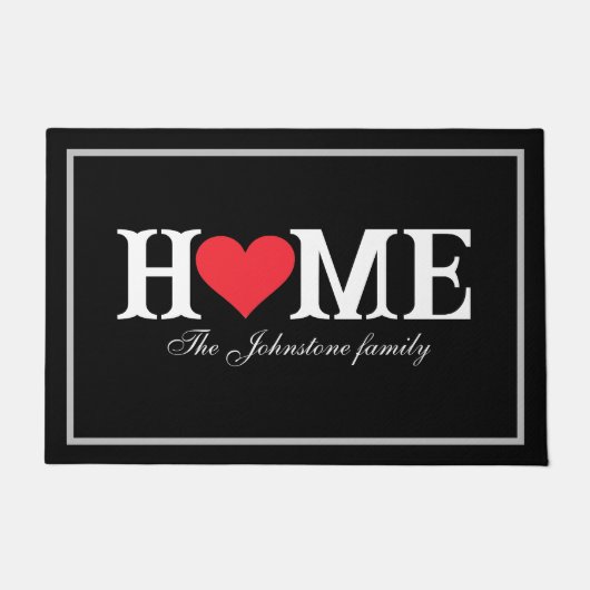 Liefde voor onze thuisscriptnaam Modern Cool Outdo Deurmat (Voorkant)