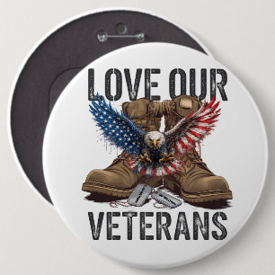 Liefde voor onze veteranen ronde button 6,0 cm