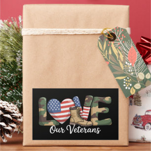 Liefde voor onze veteranendag trotse militaire Ame Rechthoekige Sticker