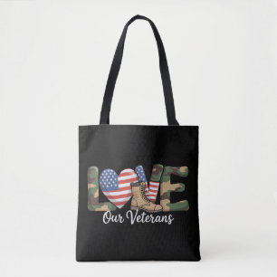 Liefde voor onze veteranendag trotse militaire Ame Tote Bag