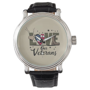 Liefde voor onze veteranendag Trotse militaire vet Horloge