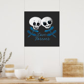 liefde voor ooit twee griezelige blauwhelmen poster (Keuken)