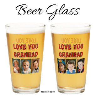 Liefde voor Opa 6 foto's rode bier Glas