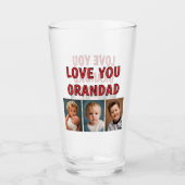 Liefde voor opa 6 foto's rode bier glas (Voorkant)