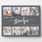 Liefde voor Opa 8 Foto Collage Grijs Fotoplaat (Voorkant)
