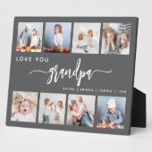 Liefde voor Opa 8 Foto Collage Grijs Fotoplaat (Zijkant)