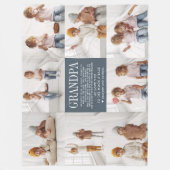 Liefde voor opa | Aangepaste berichtfotocollage Fleece Deken (Voorkant)