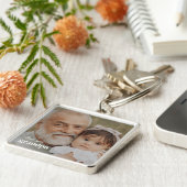 Liefde voor Opa Foto Minimalistische Sleutelhanger (Zijkant)