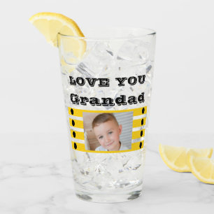 Liefde voor opa twee foto's zwart geel bier glas