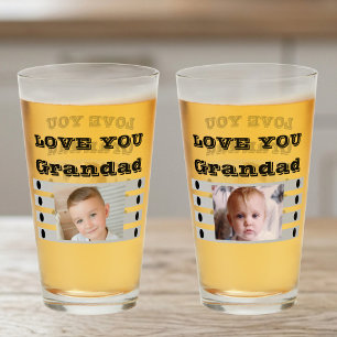 Liefde voor opa twee foto's zwart grijs bier glas