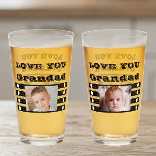 Liefde voor Opa twee foto's zwart wit bier Glas