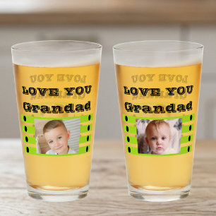 Liefde voor opa twee foto's zwarte limoen bier glas
