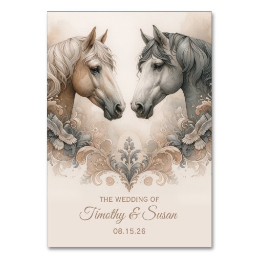Liefde voor paarden bruiloft kaart (Voorkant)