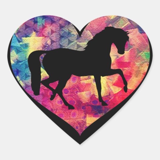 Liefde voor paarden hart sticker (Voorkant)