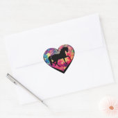 Liefde voor paarden hart sticker (Envelop)