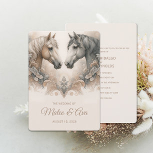 Liefde voor paarden speciale bruiloft uitnodiging