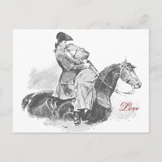 Liefde voor paardenzwart en wit briefkaart (Voorkant)