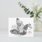 Liefde voor paardenzwart en wit briefkaart (Staand voorkant)