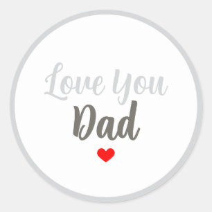 Liefde voor Papa Gelukkige Verjaardag Rode Hart Sc Ronde Sticker