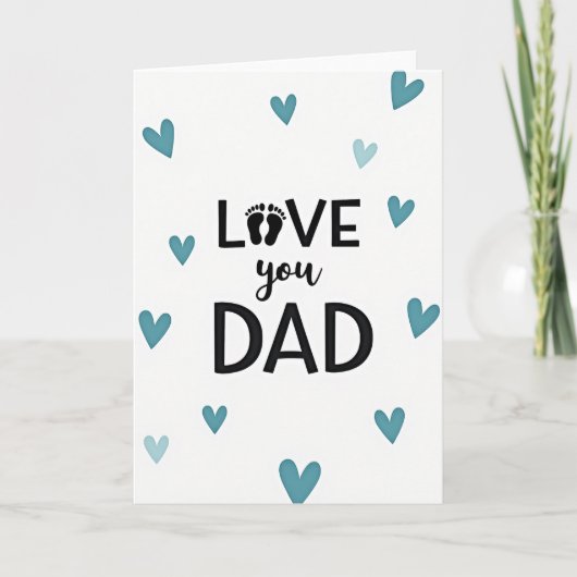 Liefde voor papa harten kaart (Voorkant)
