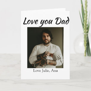 liefde voor papa vaderdag foto naam eenvoudig kaart