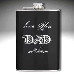'Liefde Voor Papa' Van...Aangepaste Witte Zwarte Z Heupfles