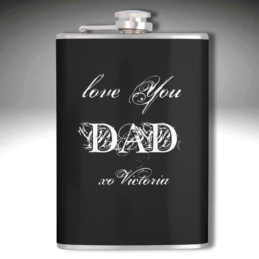 'Liefde Voor Papa' Van...Aangepaste Witte Zwarte Z Heupfles