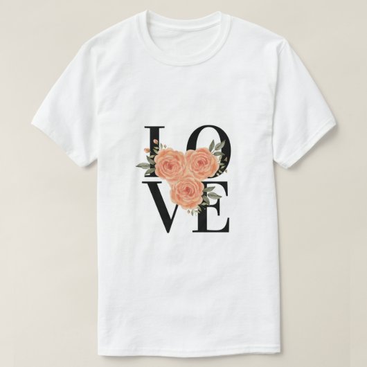 Liefde voor Peach Rozen T-shirt (Design voorkant)