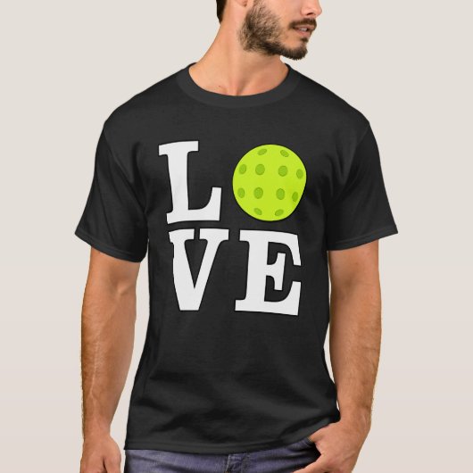 Liefde voor Picklebal - Witte Tekst T-shirt (Voorkant)