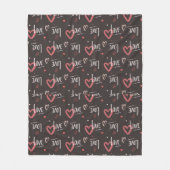 Liefde voor Pink Hearts Fleece Deken (Voorkant)