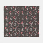 Liefde voor Pink Hearts Fleece Deken (Voorkant (Horizontaal))