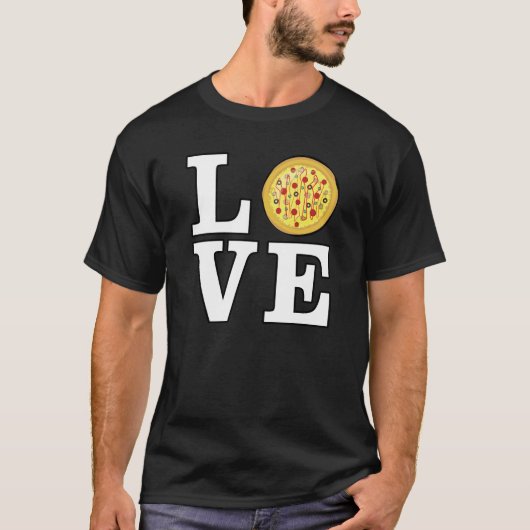 Liefde voor Pizza - Grappig T-shirt (Voorkant)