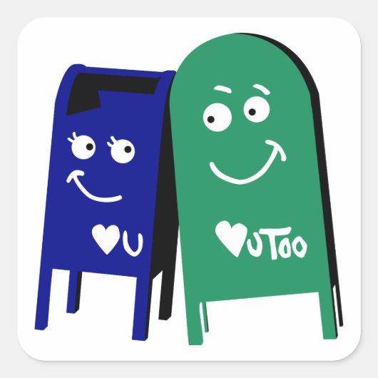liefde voor postvakken : ik hou van je vierkante sticker (Voorkant)