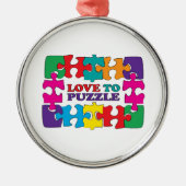 Liefde voor puzzle metalen ornament (Voorkant)